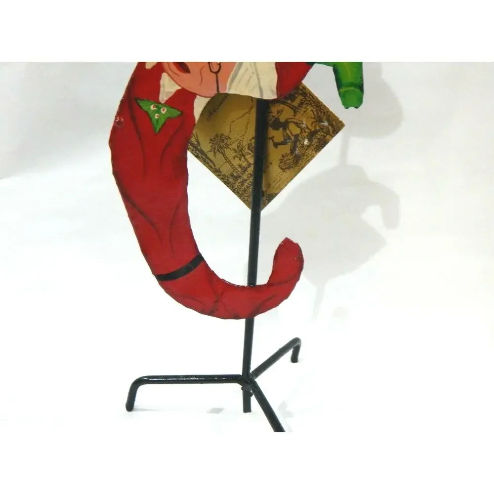 Mrs Clause Venture Products Artisan Metal Sculpture Candle Holder Chili Pepper